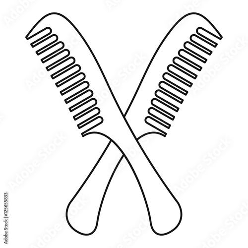 Combs icon. Outline illustration of combs vector icon for web