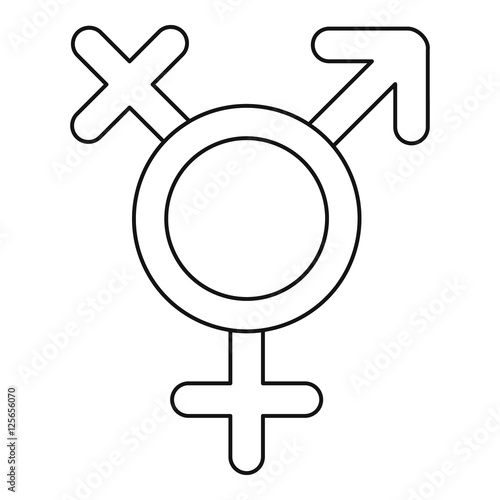 Transgender sign icon. Outline illustration of transgender sign vector icon for web