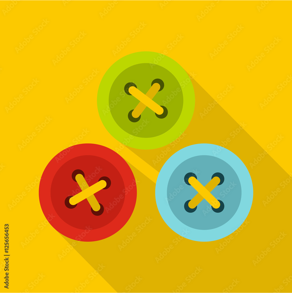 Obraz premium Buttons for sewing icon. Flat illustration of buttons for sewing vector icon for web