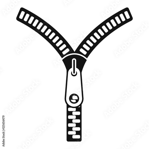 Zipper with lock icon. Simple illustration of zipper with lock vector icon for web
