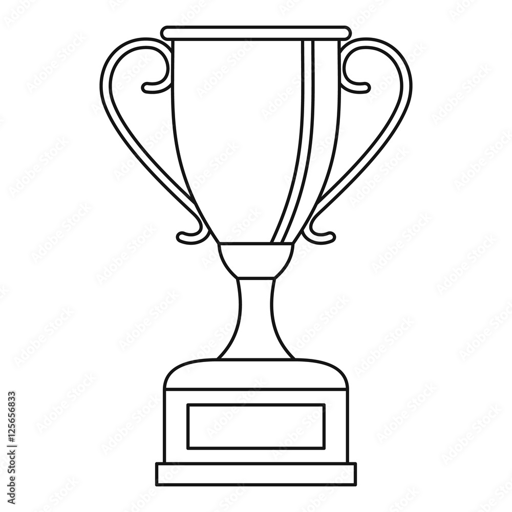 Winning gold cup icon. Outline illustration of winning gold cup vector icon for web