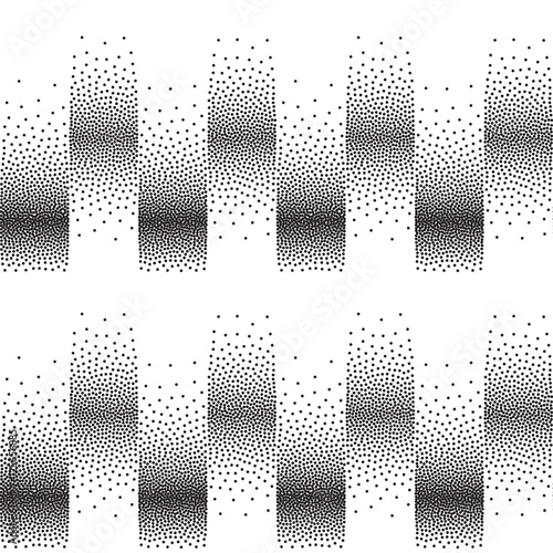 Seamless geometric vector pattern with stripes of halftone effect.