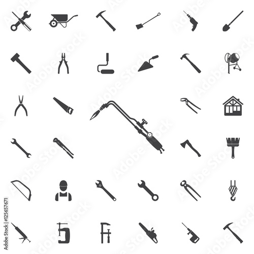 tools for cutting metal and heating products icon