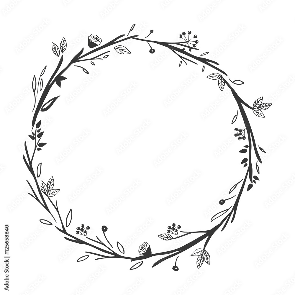 gray scale decorative crown floral vector illustration Stock Vector ...
