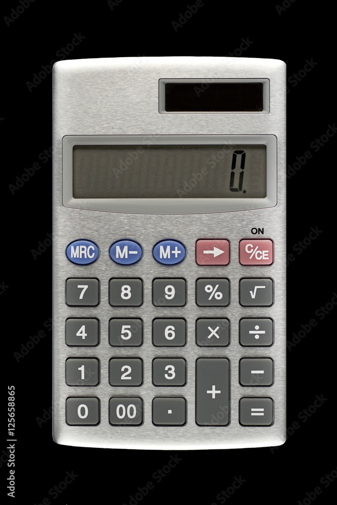 Calculator isolated on black background Calculator isolated on black background