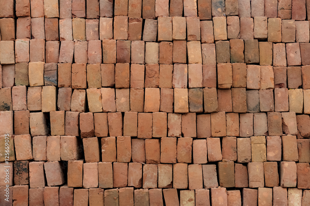 Fototapeta premium Stack of construction bricks, Mandalay, Myanmar