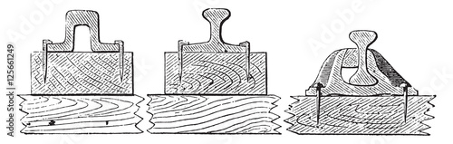 Various ways of assembly methods, vintage engraving.