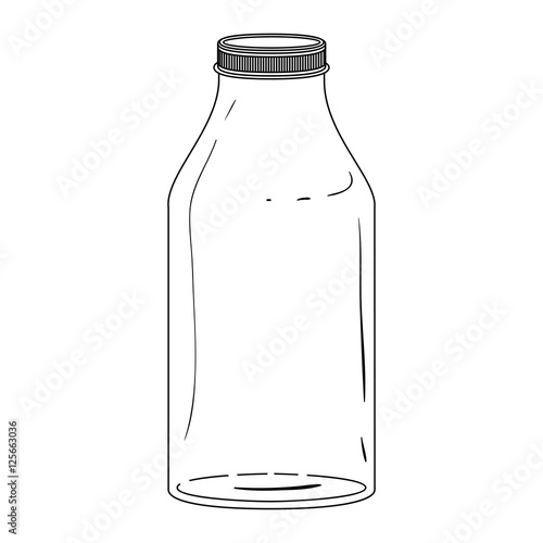 silhouette glass bottle with lid vector illustration