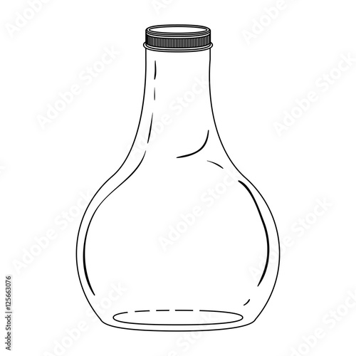 silhouette wide glass bottle down vector illustration