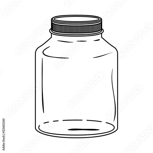 silhouette glass wide container with lid vector illustration
