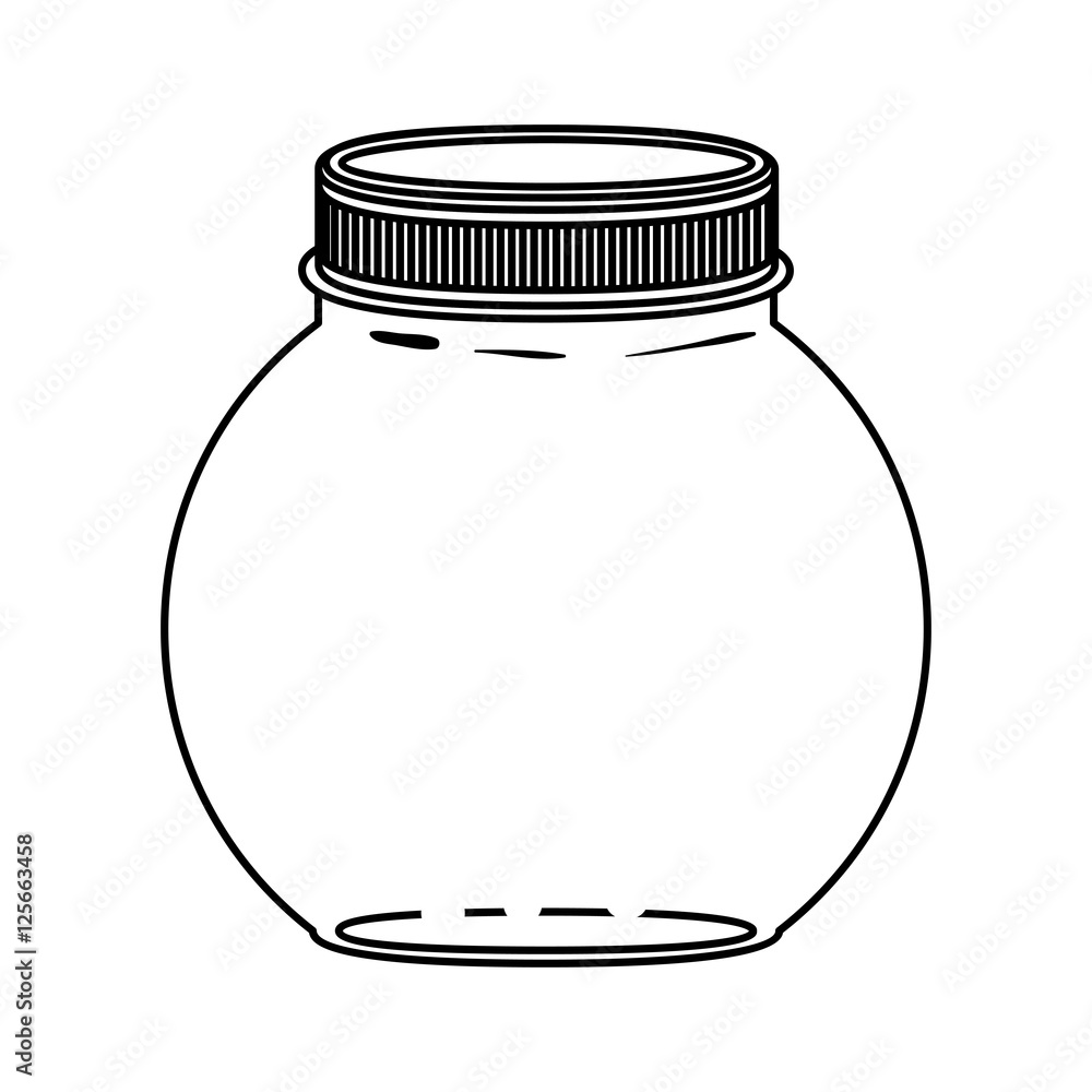 silhouette circular glass container with lid vector illustration silhouette circular glass container with lid vector illustration