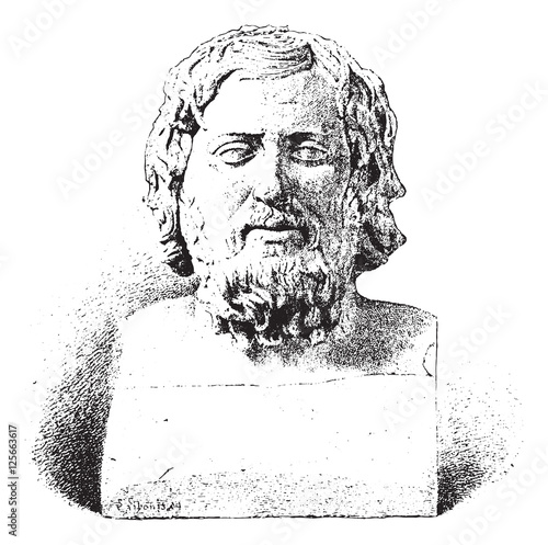Xenophon or Xenophon of Athens, vintage engraving.