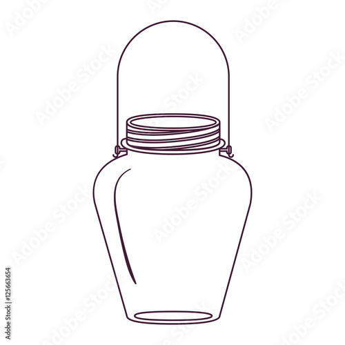 silhouette glass jar decorative with handle vector illustration