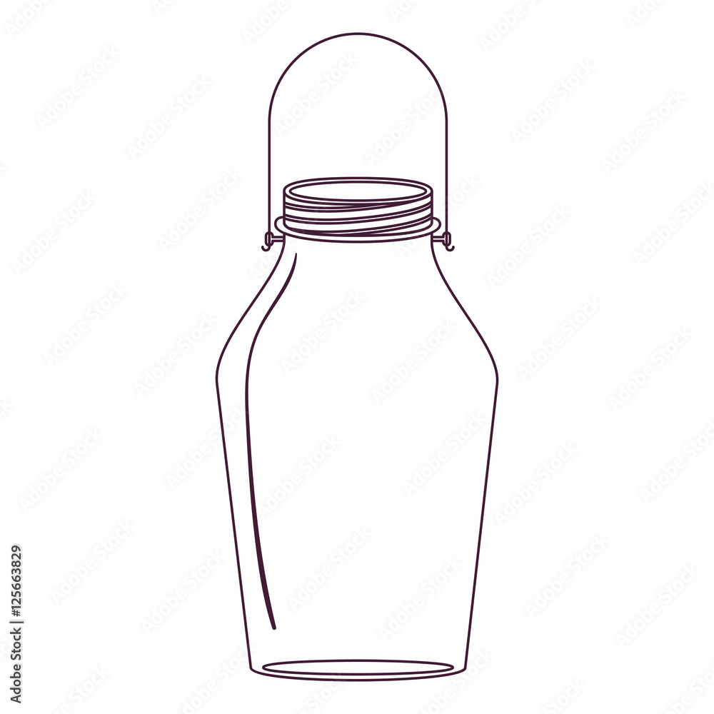 silhouette glass jar with handle vector illustration Stock Vector