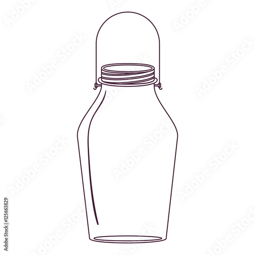 silhouette glass jar with handle vector illustration