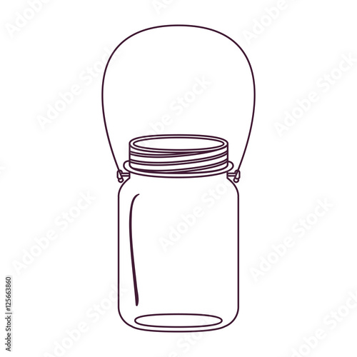 silhouette glass jar of jam with handle vector illustration