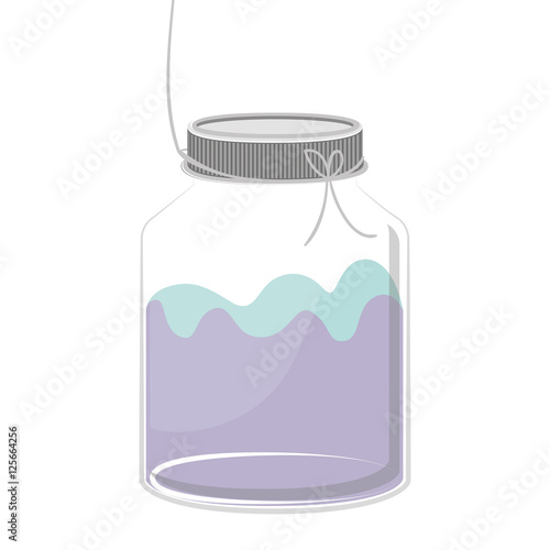 silhouette glass container with colorful liquid vector illustration