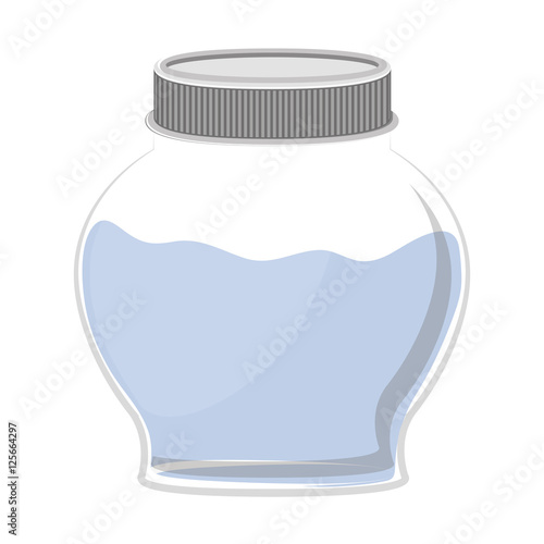 silhouette circular glass container with water vector illustration