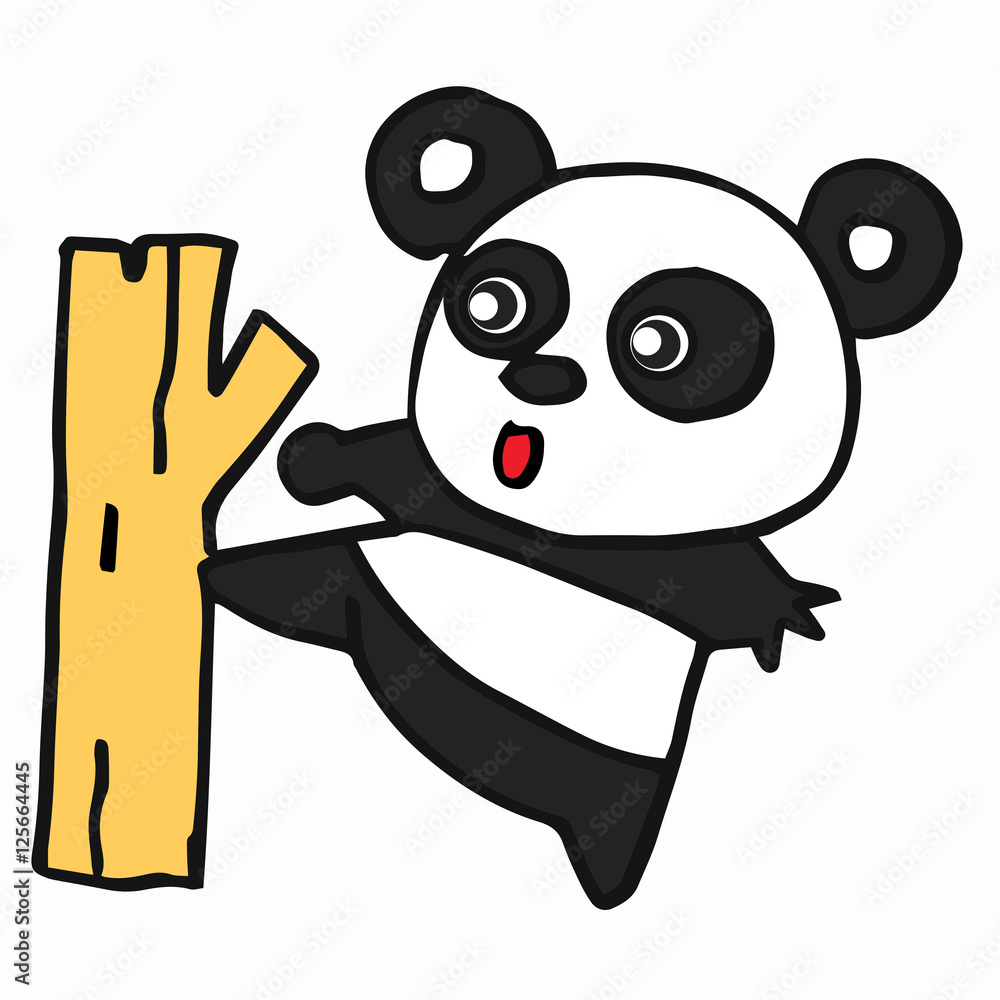 Plakat Panda cartoon do projektowania t-shirtów
