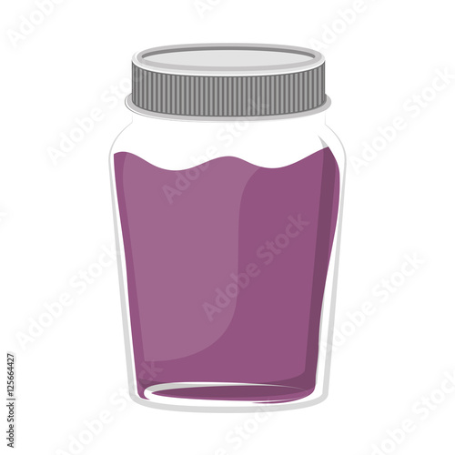 silhouette jar of purple jam with lid vector illustration