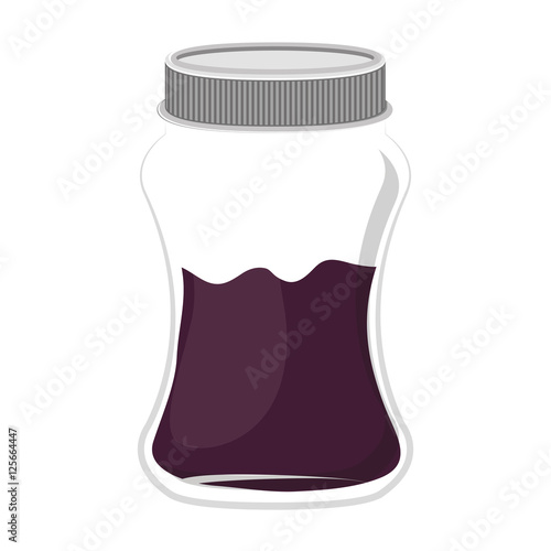 silhouette jar of violet jam with lid vector illustration