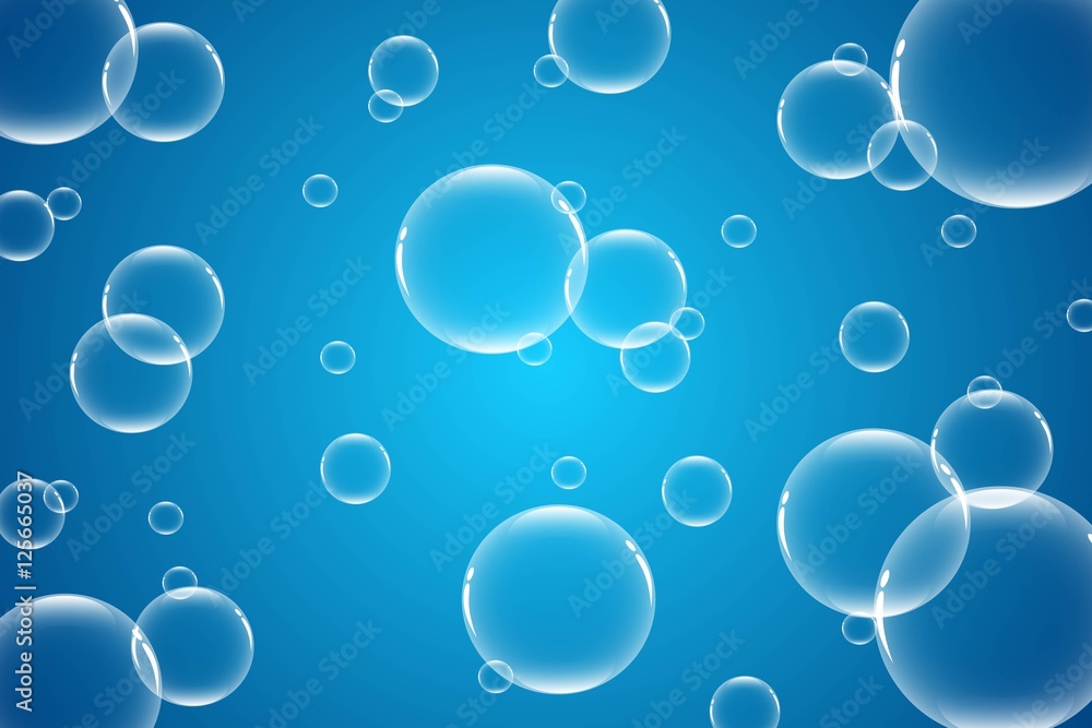 water bubbles style in water background