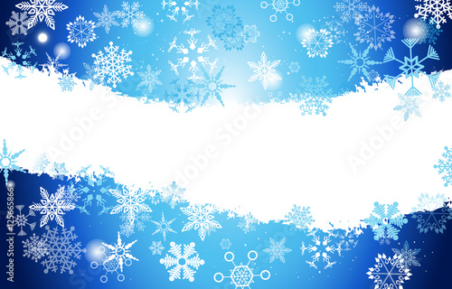 White   Light Blue   Dark Blue Christmas background with snowfla