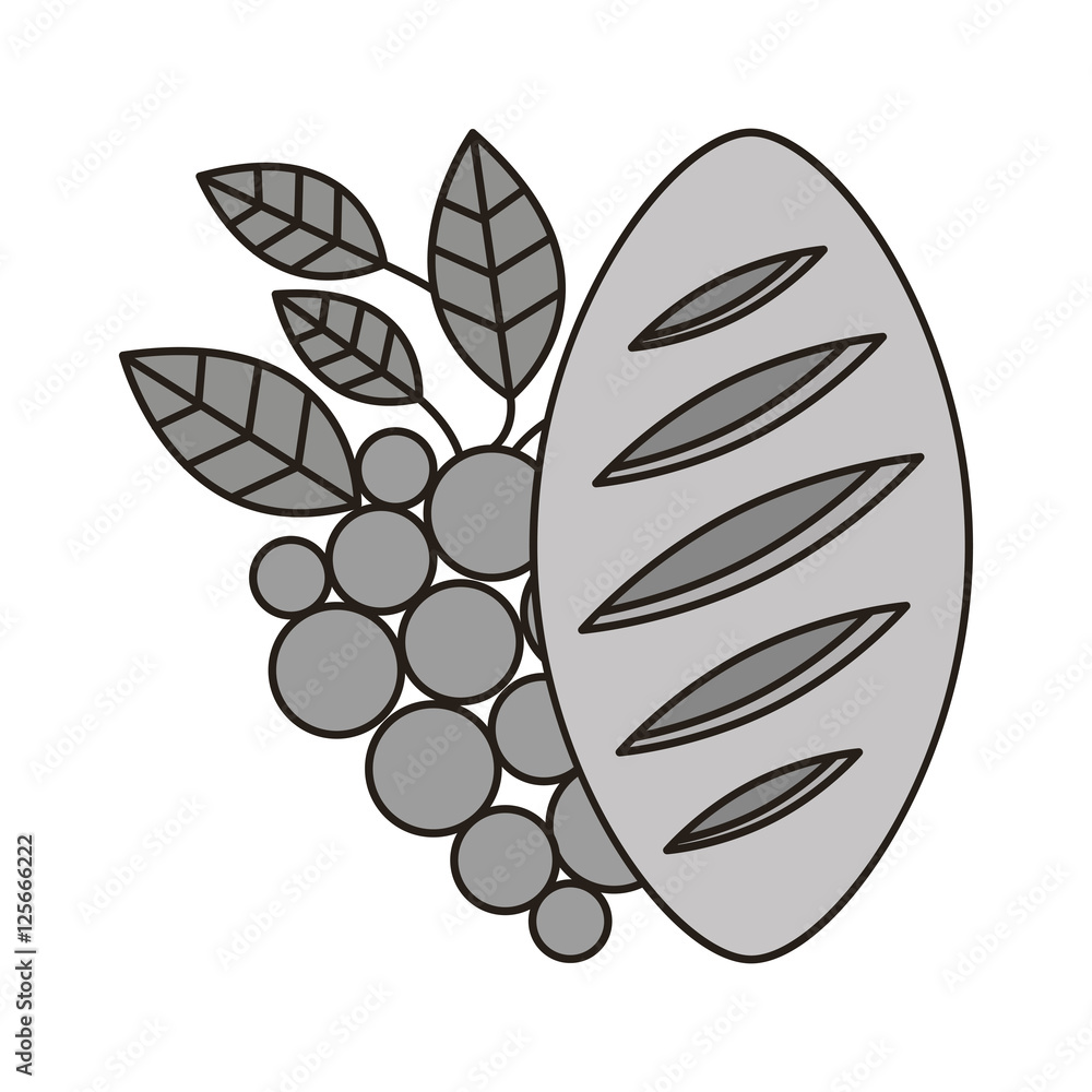 Bread and wine over white background. communion icon. vector illustration Bread and wine over white background. communion icon. vector illustration