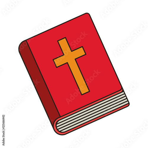 holy bible icon. catholic and chtistianity religion book over white background. vector illustration
