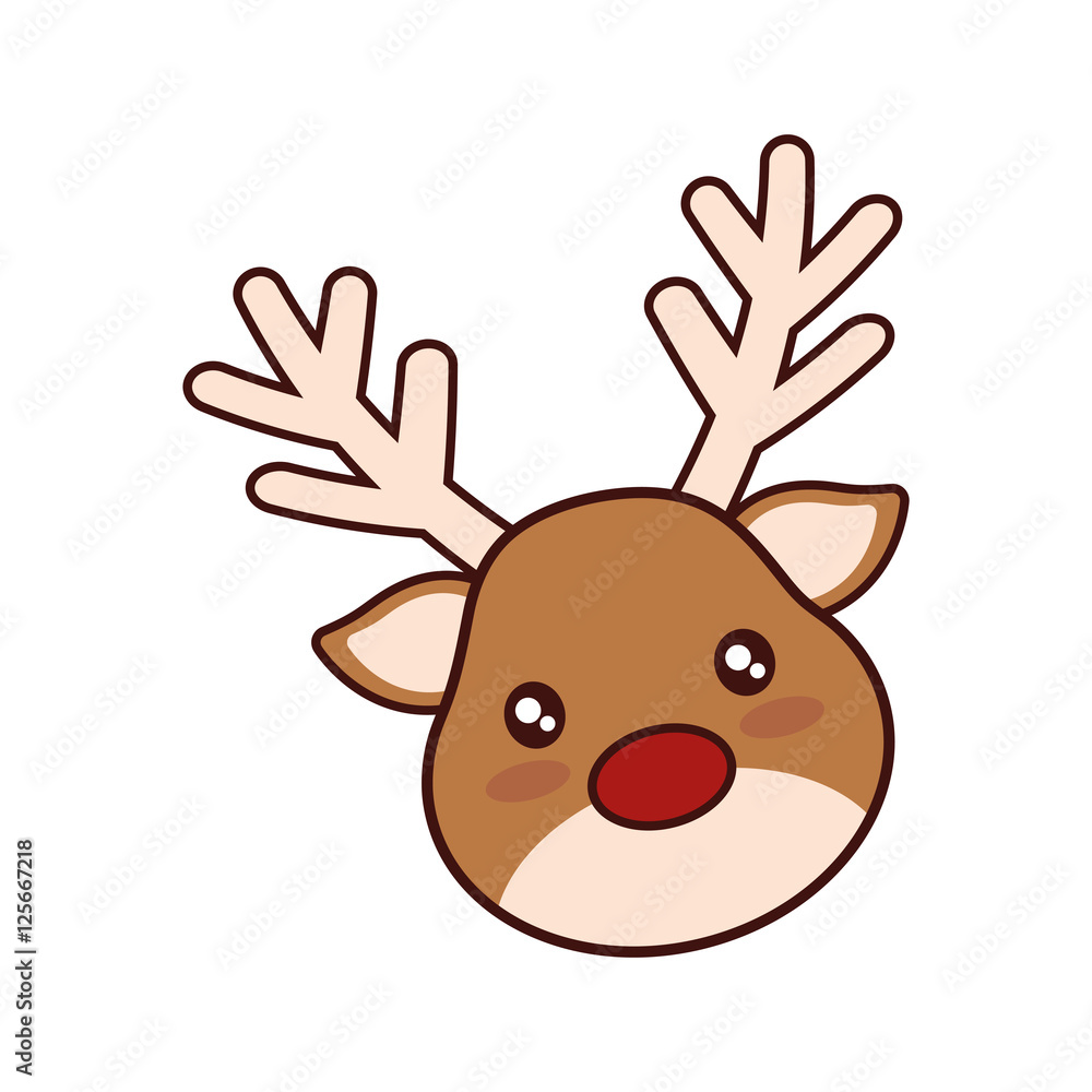 cute reindeer character icon vector illustration design cute reindeer character icon vector illustration design