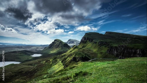 Scottish Higlands with Empty Road Across Frame with Tilt Shift Edit