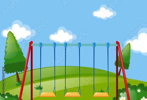Swings in the green park