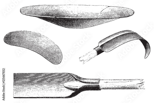 Tools minors, vintage engraving.