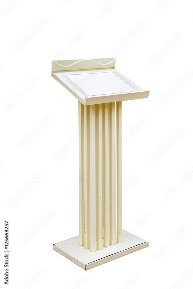 Wooden Podium Tribune Rostrum Stand Isolated on White Background Wooden Podium Tribune Rostrum Stand Isolated on White Background