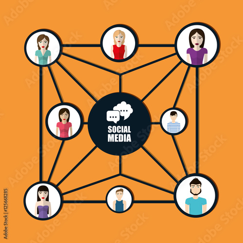 Social media networking icon vector illustration graphic design