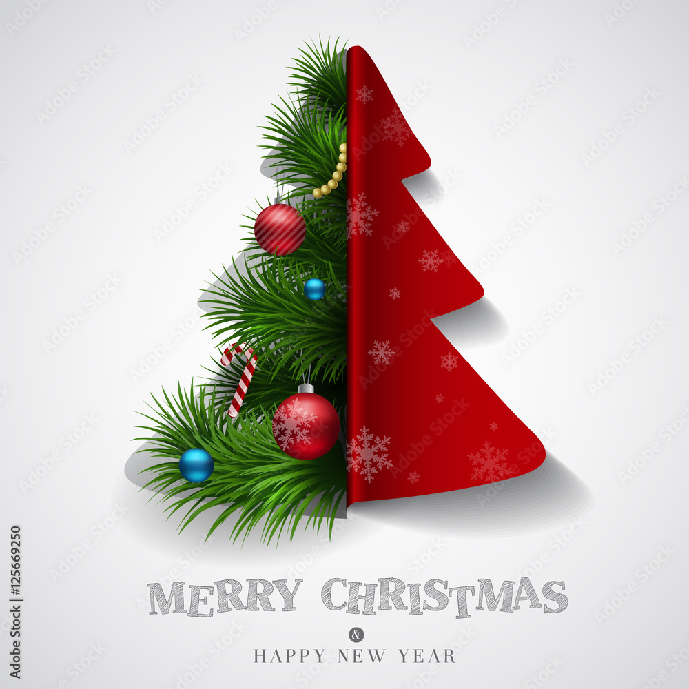 Naklejka premium Christmas Greeting Card. Merry Christmas lettering