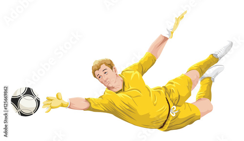 Vector of goalkeeper in action.