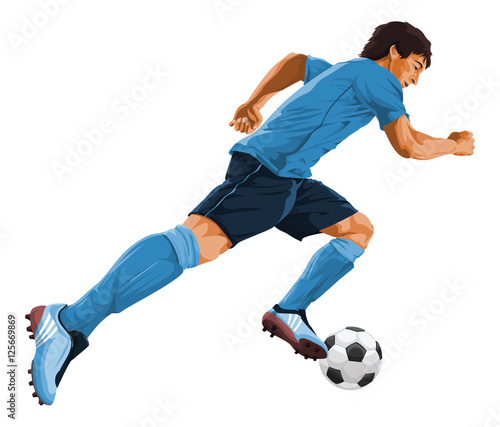 Vector of soccer player in action.