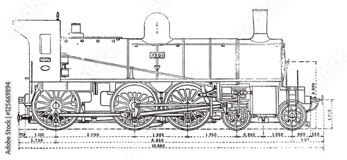 Machine has three axles and the bogey couples, the Western Railw