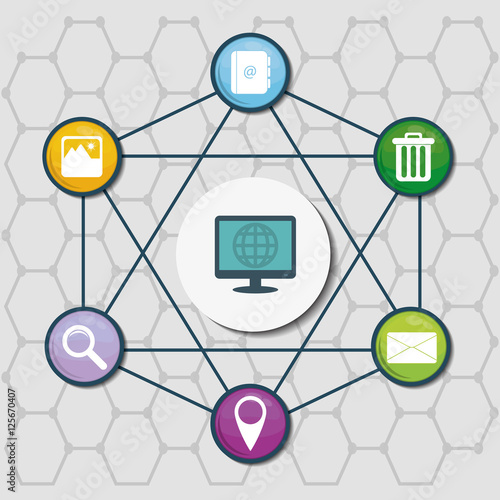 Social media networking icon vector illustration graphic design