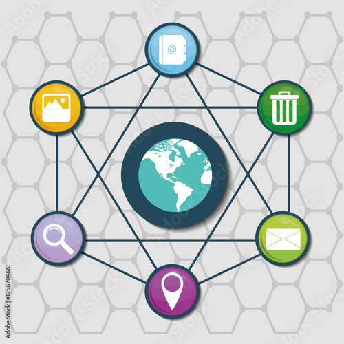 Social media networking icon vector illustration graphic design