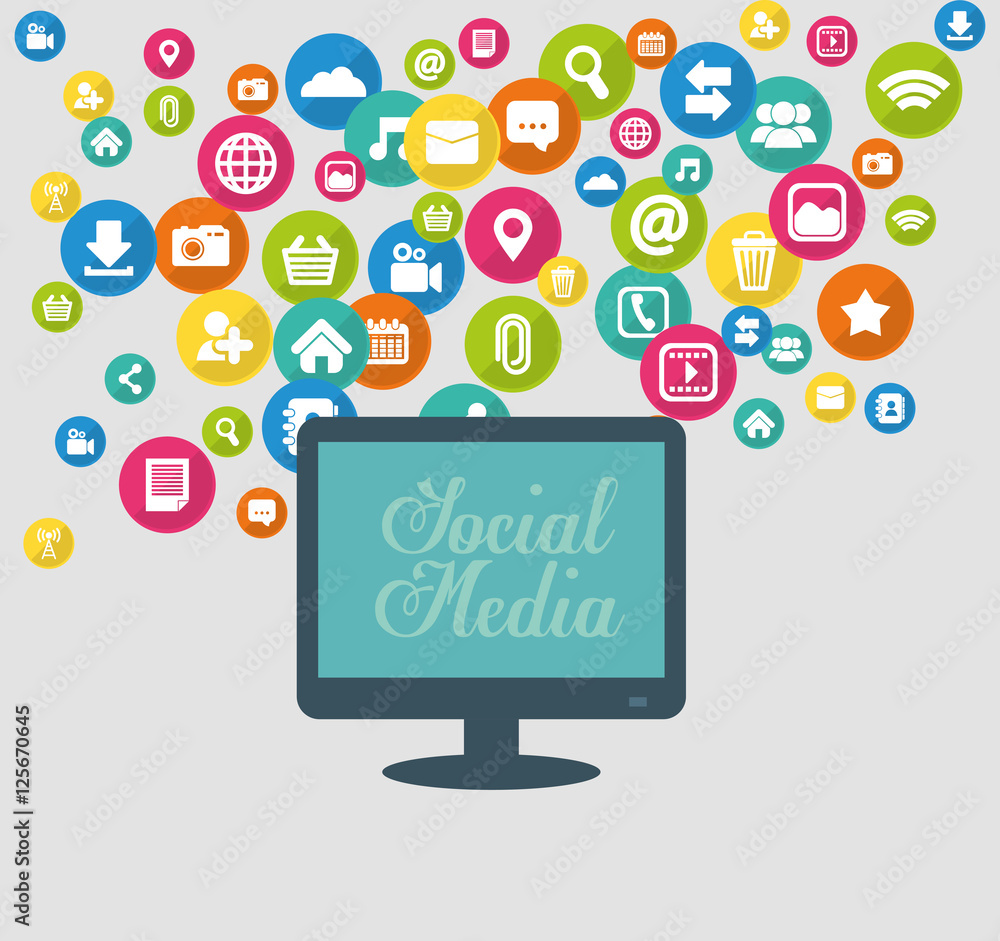 Social media networking icon vector illustration graphic design