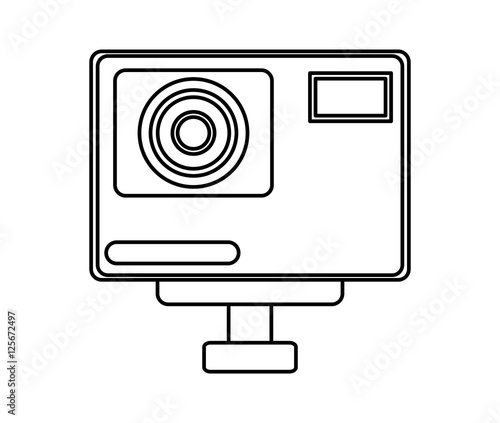 Camera device icon. Gadget technology and photography theme. Isolated design. Vector illustration