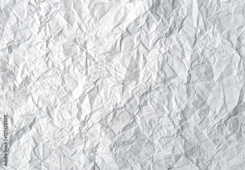 crumpled, wrinkled, rumpled white paper background.