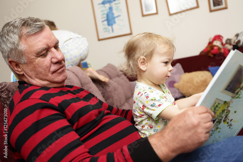 Grandfather with his gandson photo