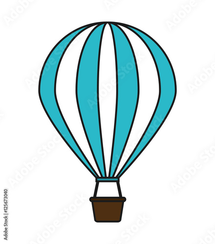 Hot air balloon vehicle icon. transportation travel and trip theme. Isolated design. Vector illustration