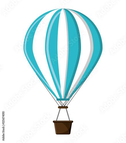 Hot air balloon vehicle icon. transportation travel and trip theme. Isolated design. Vector illustration