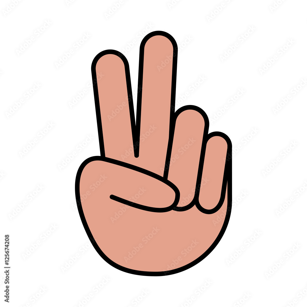 human hand making a number expression over white background. vector illustration human hand making a number expression over white background. vector illustration
