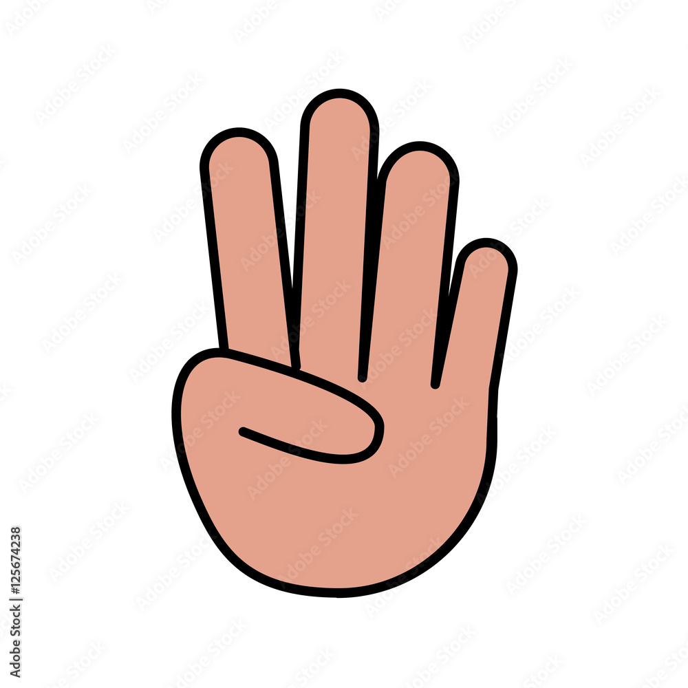 human hand making a number expression over white background. vector illustration human hand making a number expression over white background. vector illustration