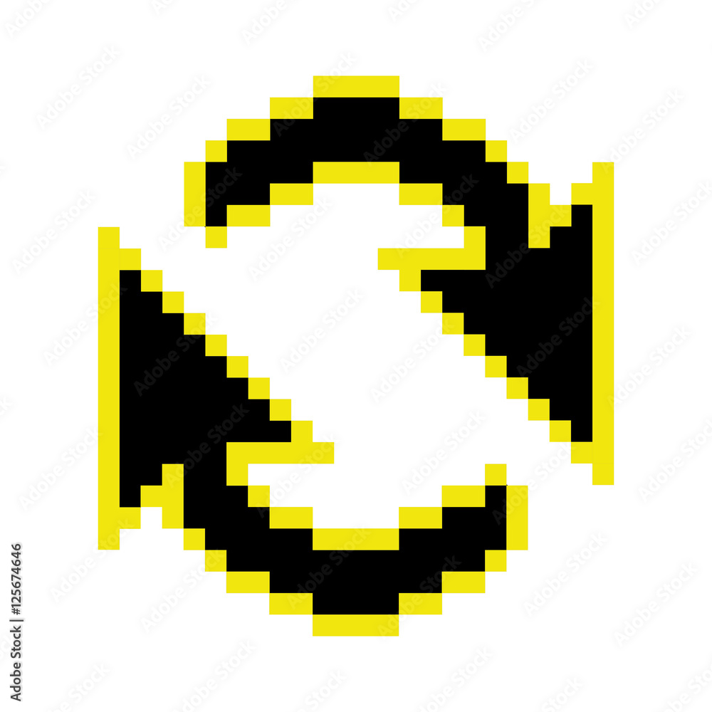 yellow and black loading and refresh arrows cursor icon over white background. vector illustration yellow and black loading and refresh arrows cursor icon over white background. vector illustration